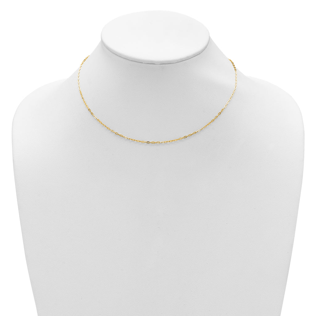 10K Yellow Gold Cable Chain Necklace, 18 in