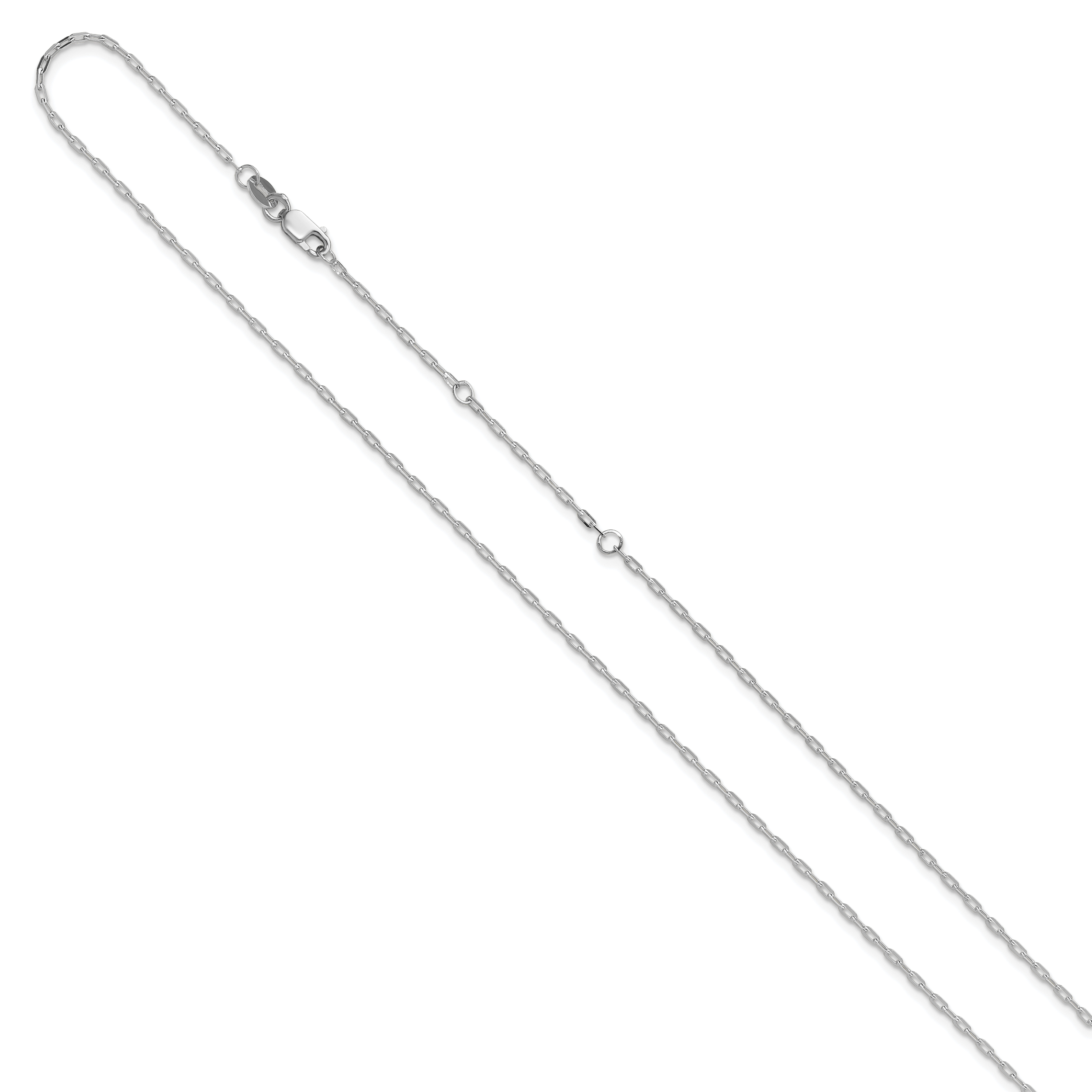 10K White Gold Cable Chain Necklace, 18 in Secondary image