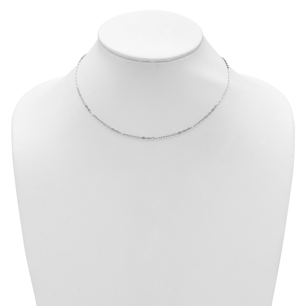 10K White Gold Cable Chain Necklace, 18 in