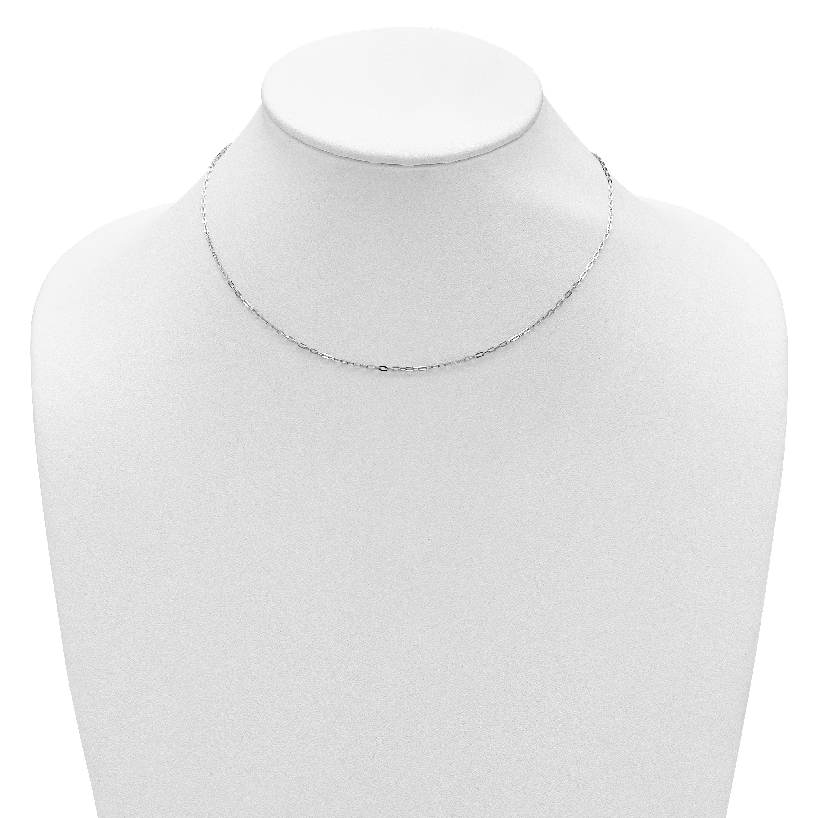 10K White Gold Cable Chain Necklace, 18 in