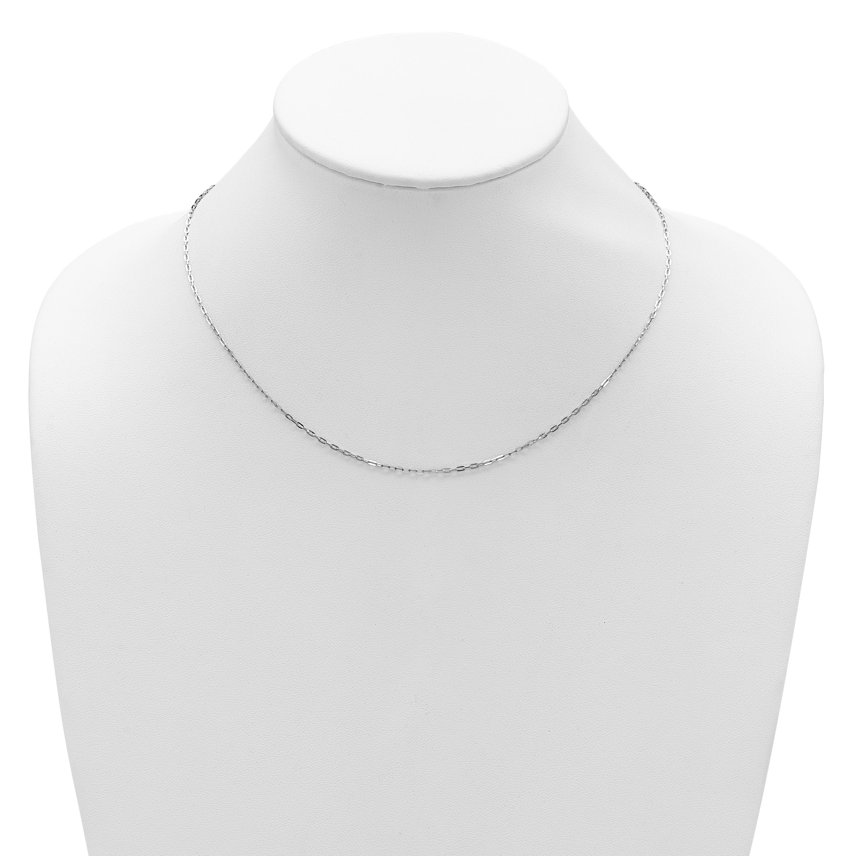 10K White Gold Cable Chain Necklace, 18 in