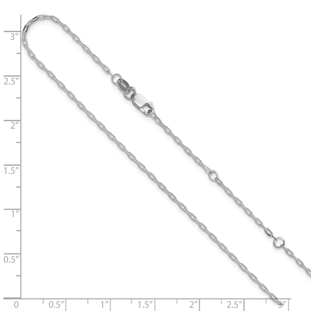 10K White Gold Cable Chain Necklace, 18 in