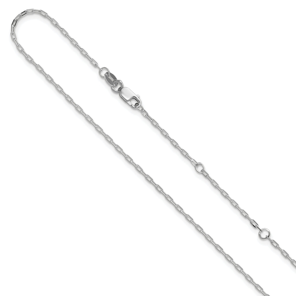 10K White Gold Cable Chain Necklace, 18 in