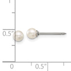 Inverness Titanium 4mm Glass Pearl Post Earrings