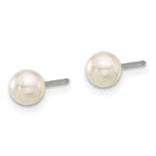 Inverness Titanium 5mm Glass Pearl Post Earrings