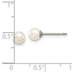 Inverness Titanium 5mm Glass Pearl Post Earrings