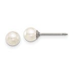 Inverness Titanium 5mm Glass Pearl Post Earrings