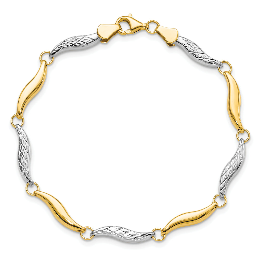 10K w/Rhodium D/C Bracelet