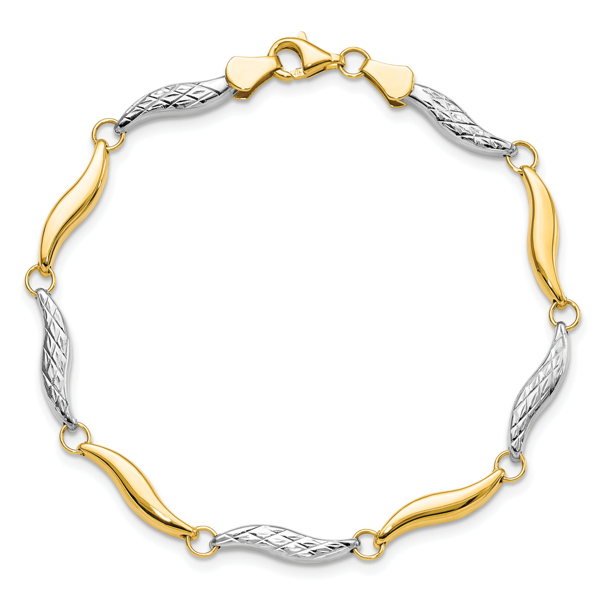 10K w/Rhodium D/C Bracelet