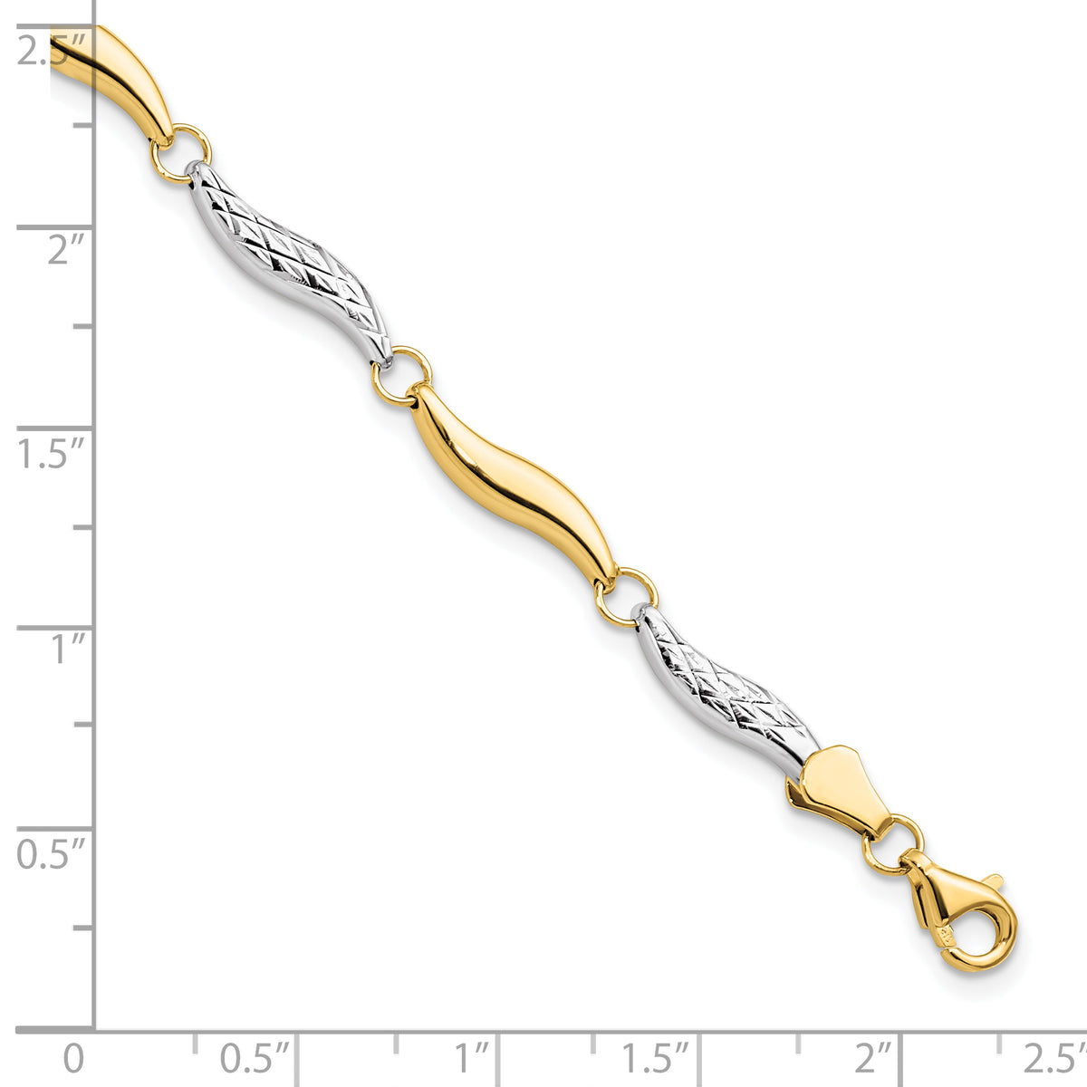 10K w/Rhodium D/C Bracelet
