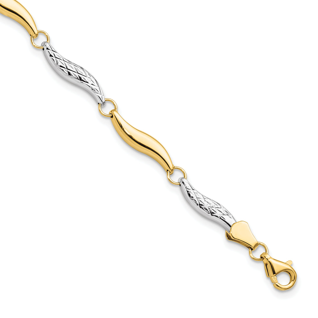 10K w/Rhodium D/C Bracelet