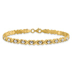 10K with Rhodium Polished and D/C Bracelet