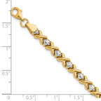 10K with Rhodium Polished and D/C Bracelet