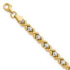 10K with Rhodium Polished and D/C Bracelet
