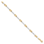 10K w/Rhodium D/C Bracelet
