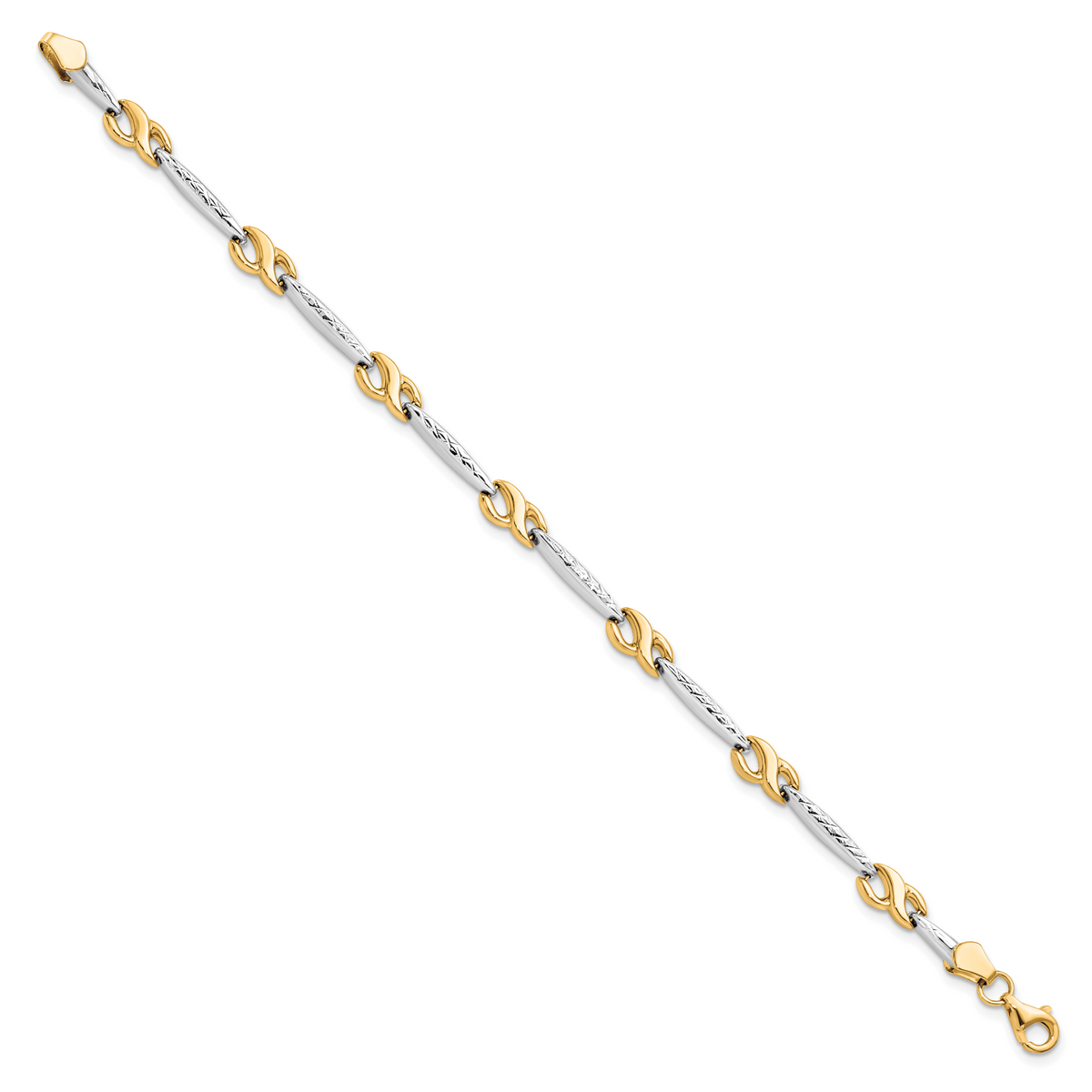 10K w/Rhodium D/C Bracelet