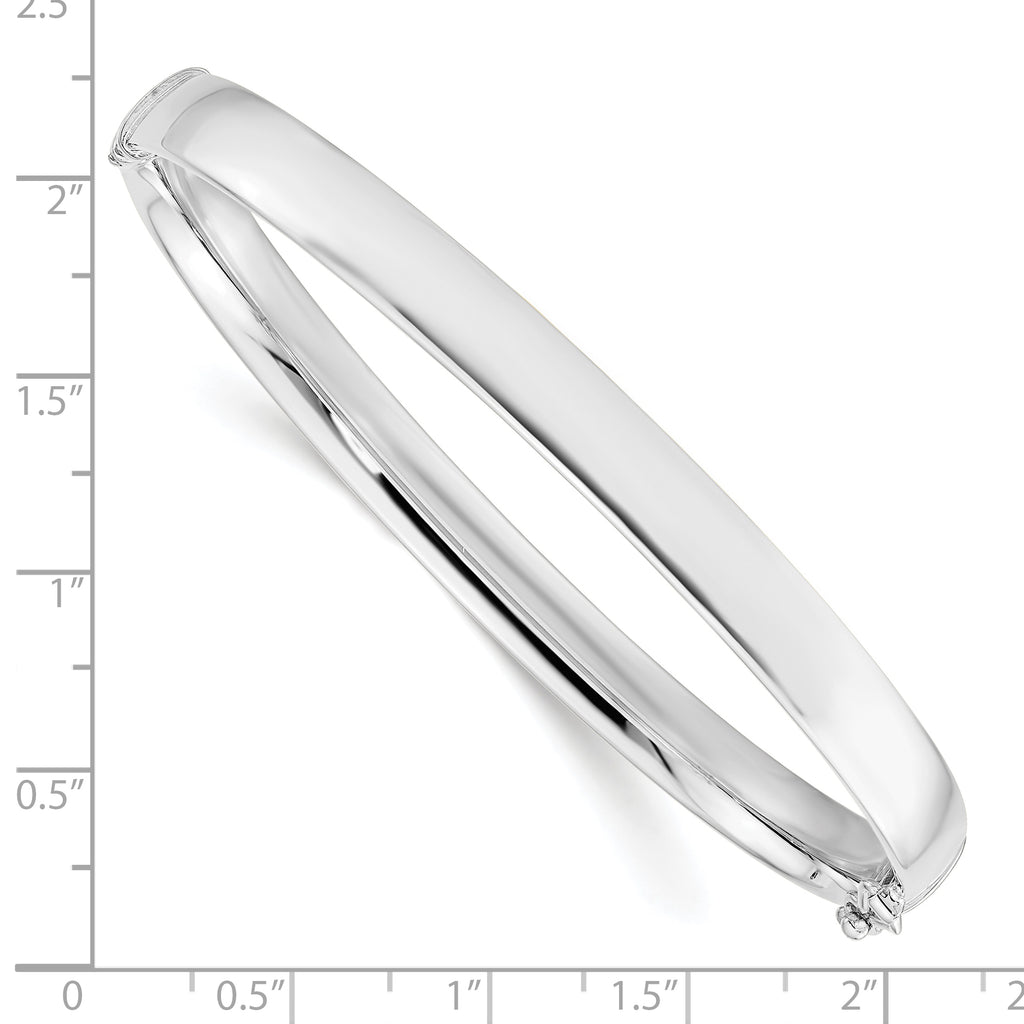 5.9mm 10K White Gold Bangle - Sophia Jewelers