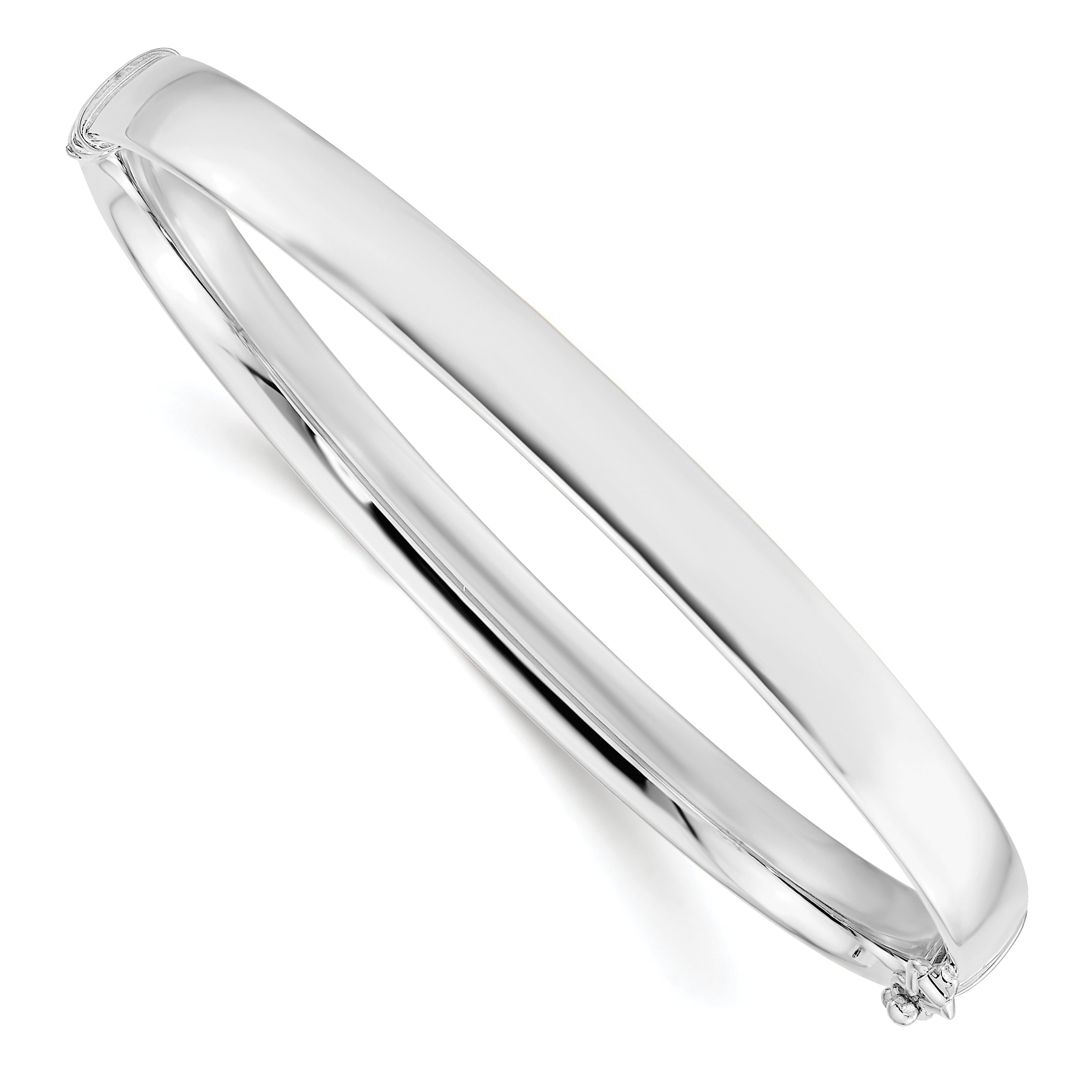 5.9mm 10K White Gold Bangle - Sophia Jewelers Main image