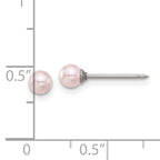 Inverness Stainless Steel 4mm Pink Glass Pearl Post Earrings