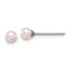 Inverness Stainless Steel 4mm Pink Glass Pearl Post Earrings