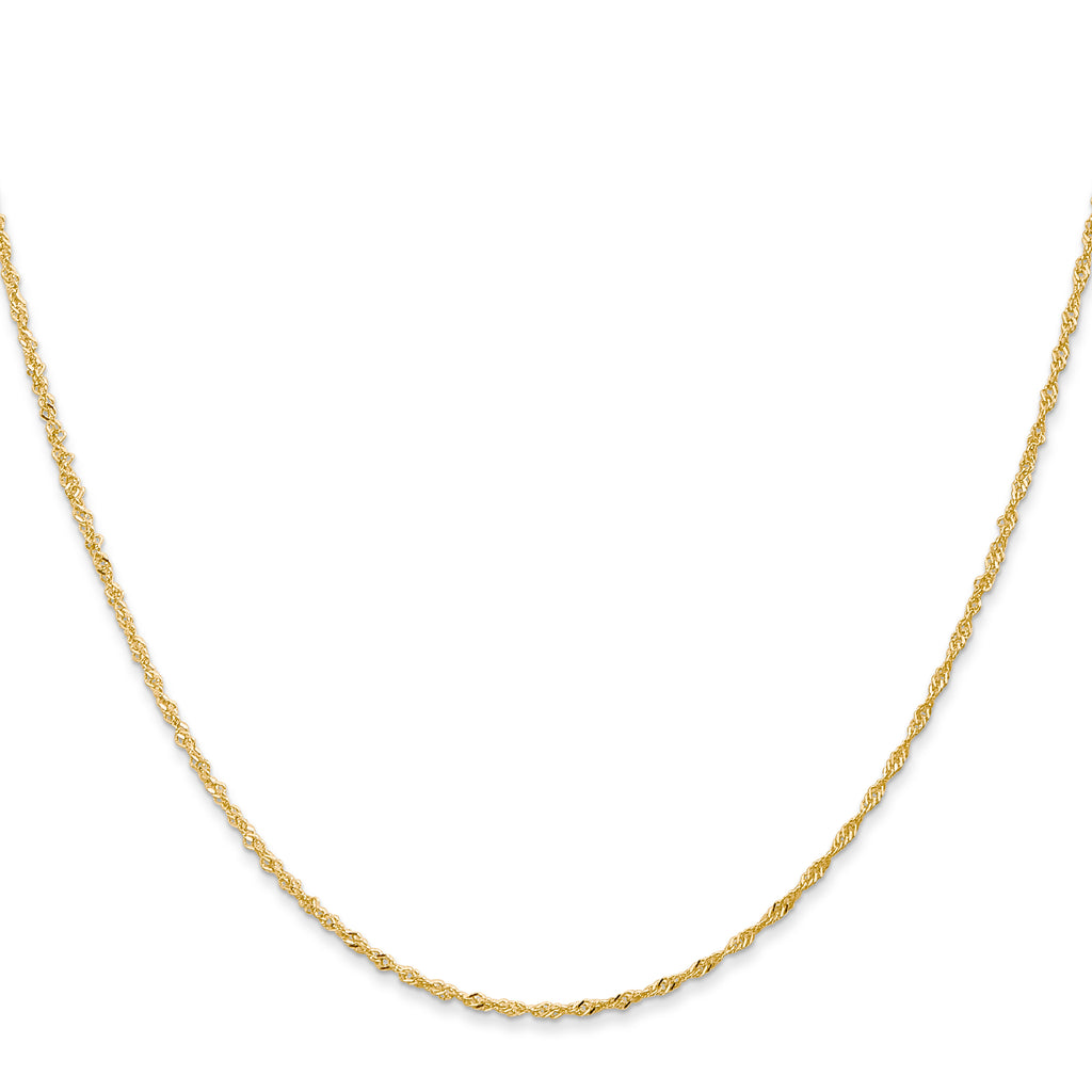 1.0mm 14K Yellow Gold Singapore Chain - Sophia Jewelers