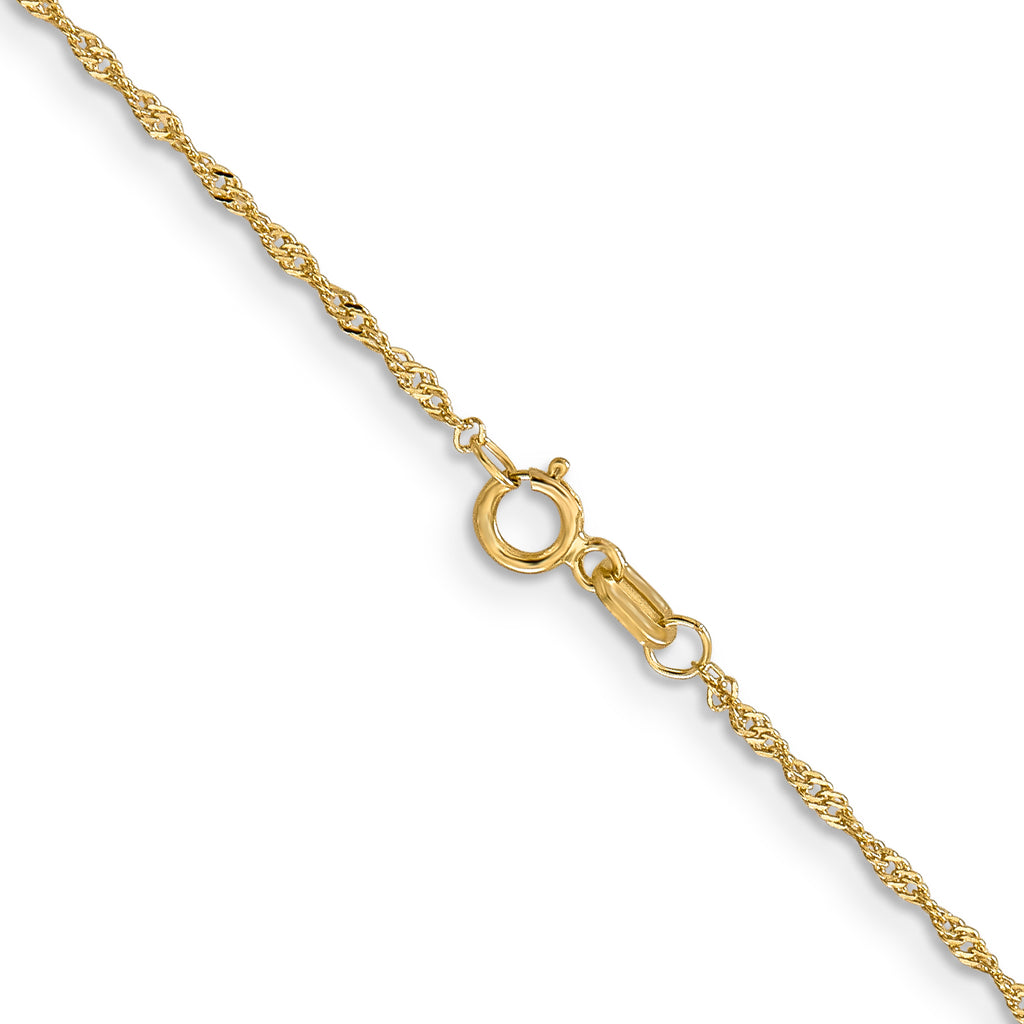 1.0mm 14K Yellow Gold Singapore Chain - Sophia Jewelers