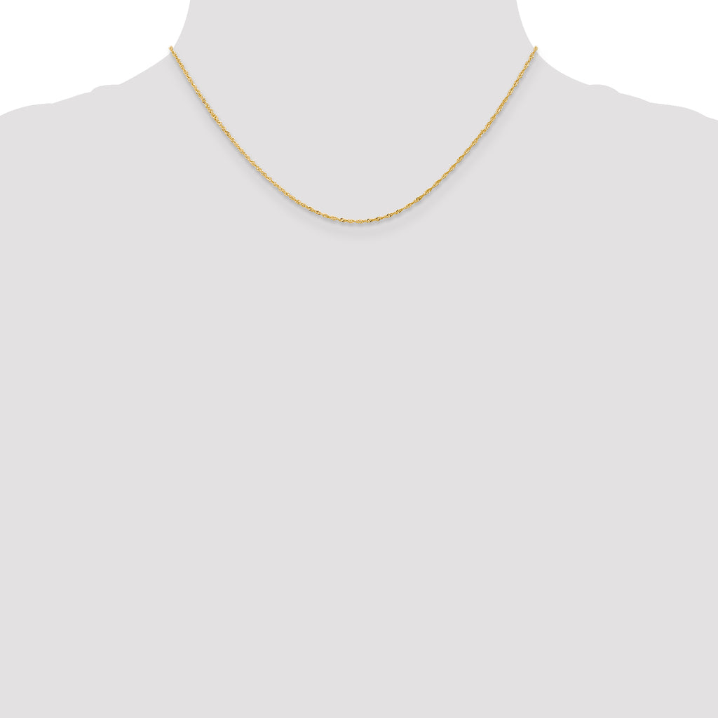 1.0mm 14K Yellow Gold Singapore Chain - Sophia Jewelers