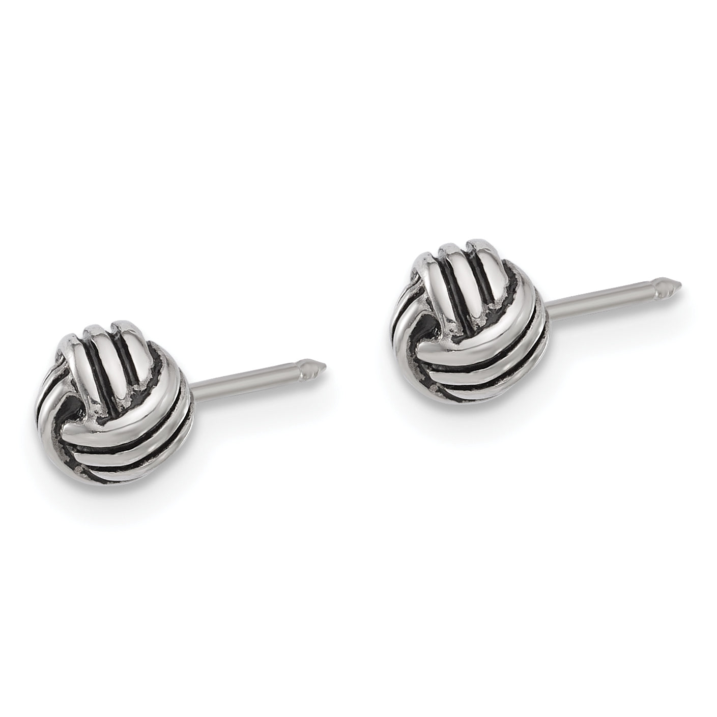 Inverness Stainless Steel Antiqued Love Knot Post Earrings Secondary image