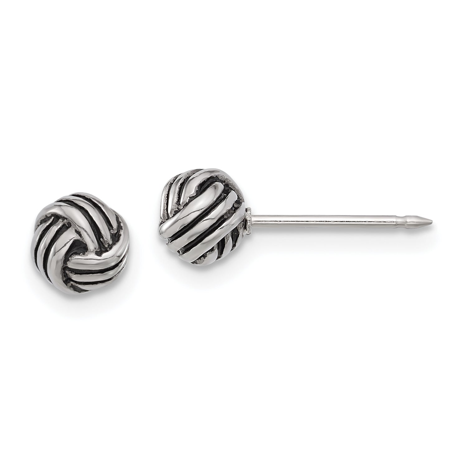 Inverness Stainless Steel Antiqued Love Knot Post Earrings Main image