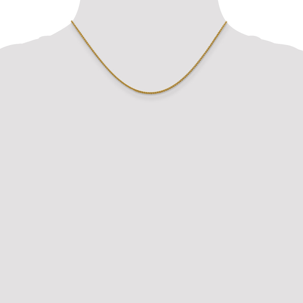 1.5mm 14K Yellow Gold Spiga Wheat Chain - Sophia Jewelers