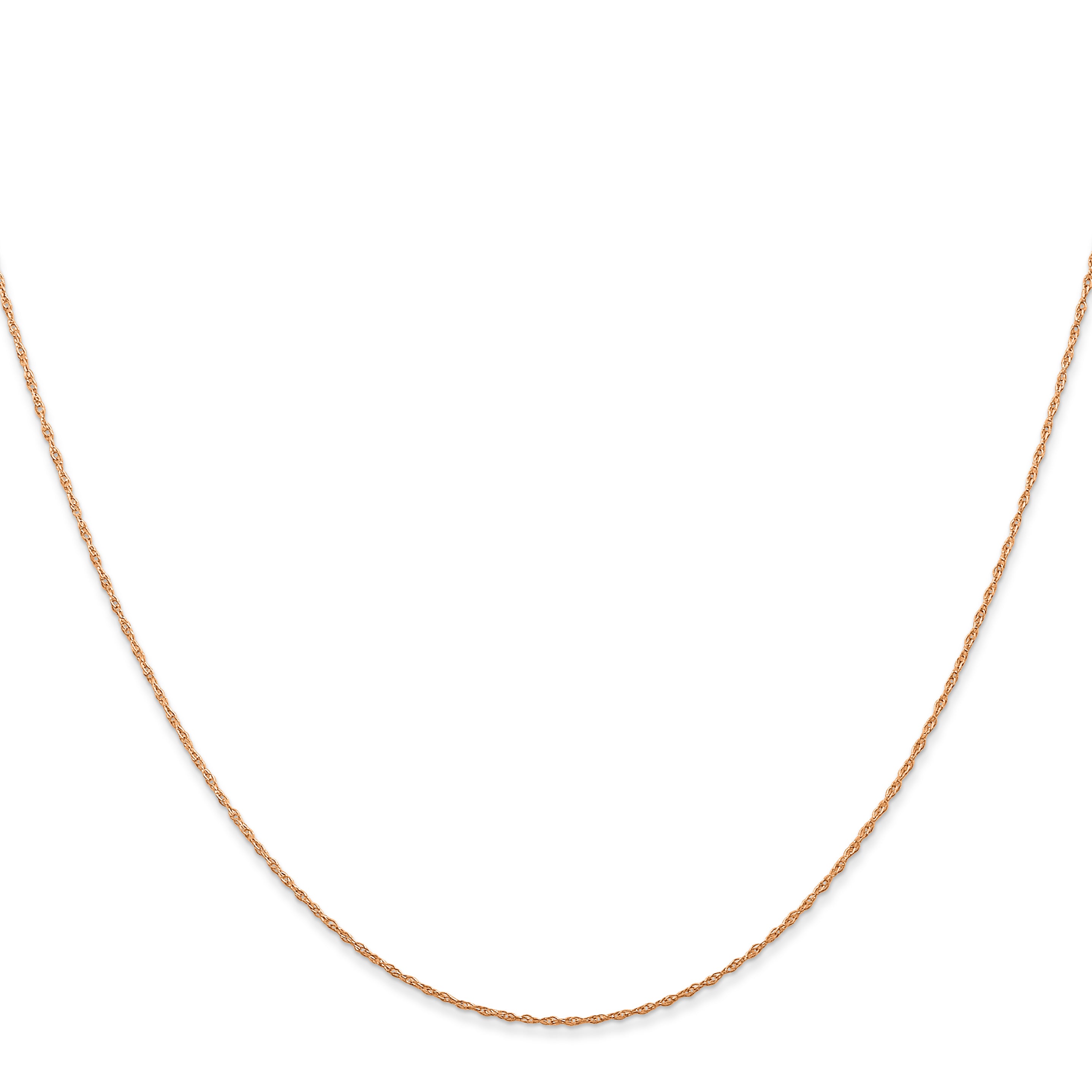 10K Rose Gold .5mm Carded Cable Rope Chain