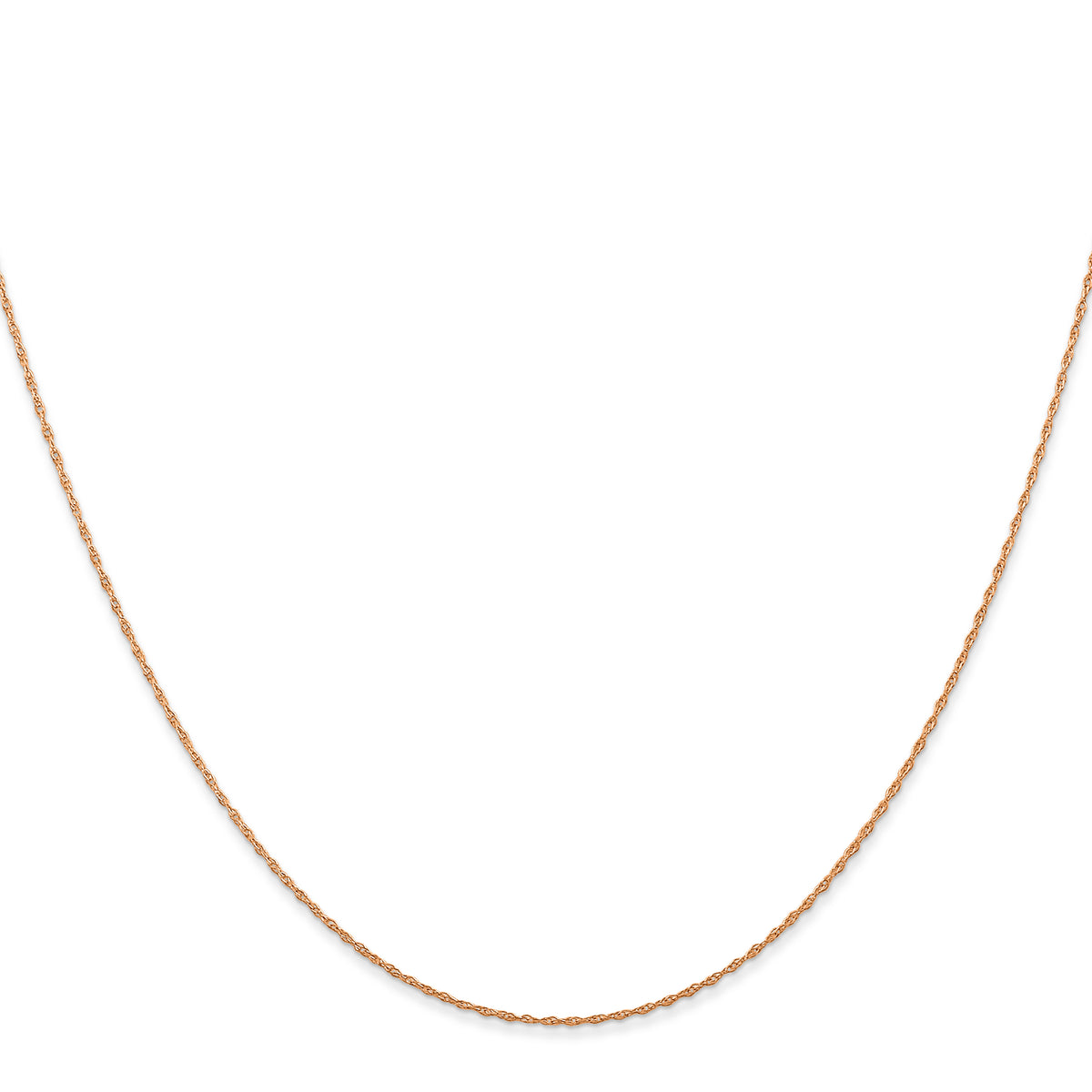 Rope Chain Necklace in 10K Rose Gold, 0.5mm, 16–24 Inch - Sophia Jewelers