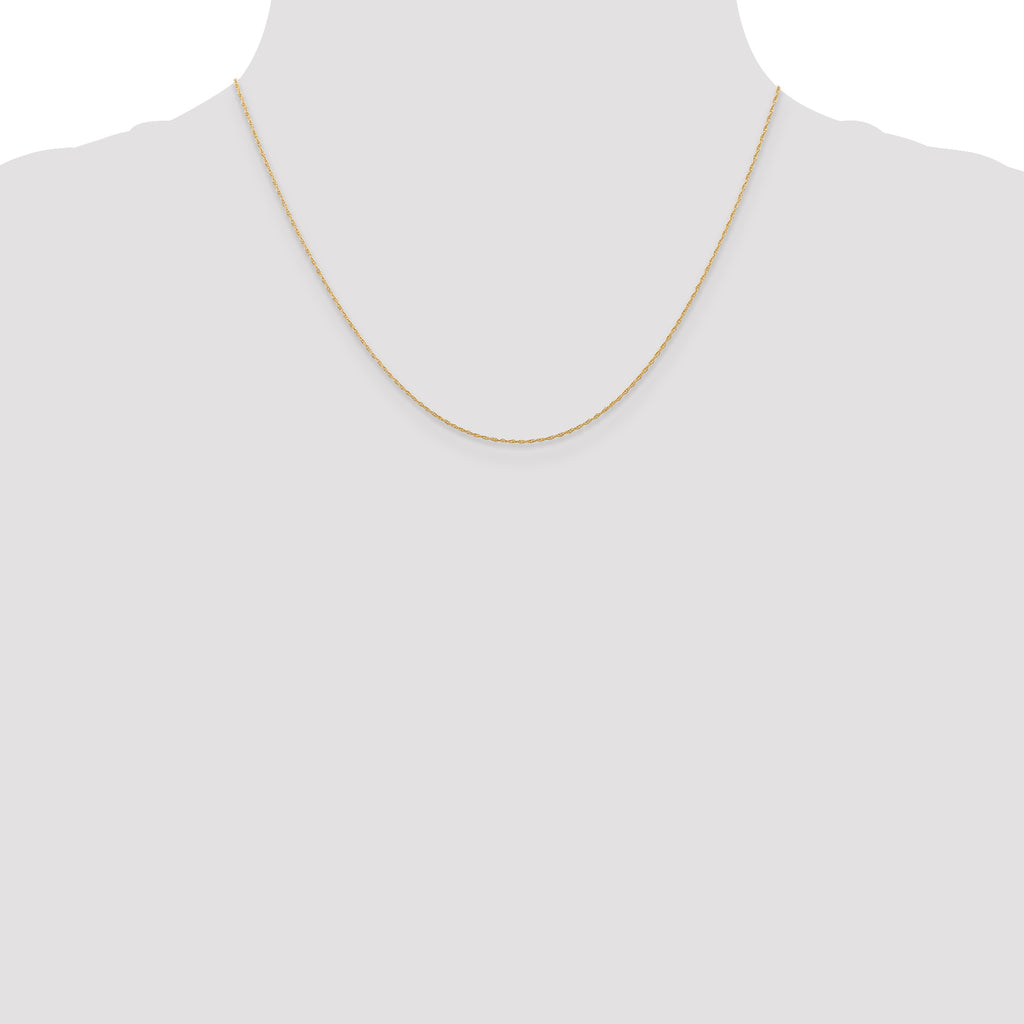 Rope Chain Necklace in 10K Rose Gold, 0.5mm, 16–24 Inch - Sophia Jewelers