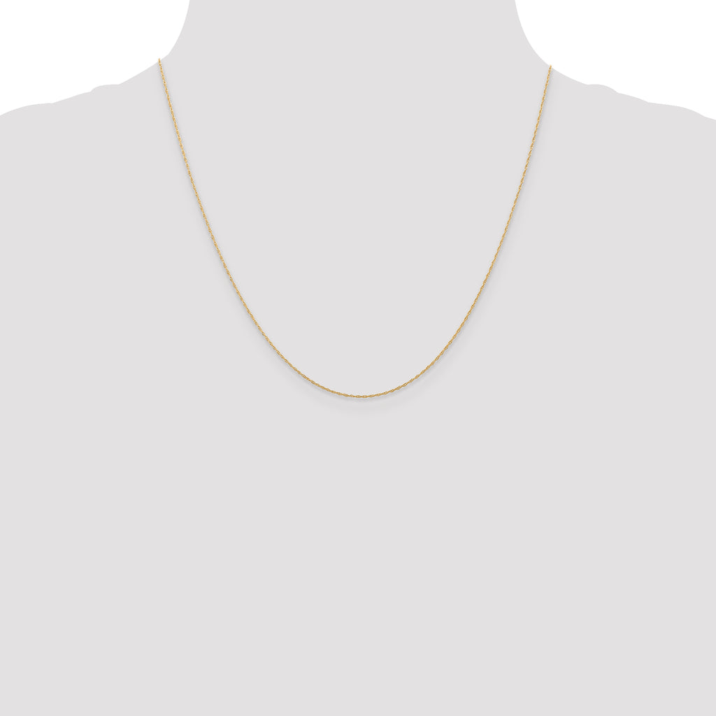 Rope Chain Necklace in 10K Rose Gold, 0.5mm, 16–24 Inch - Sophia Jewelers