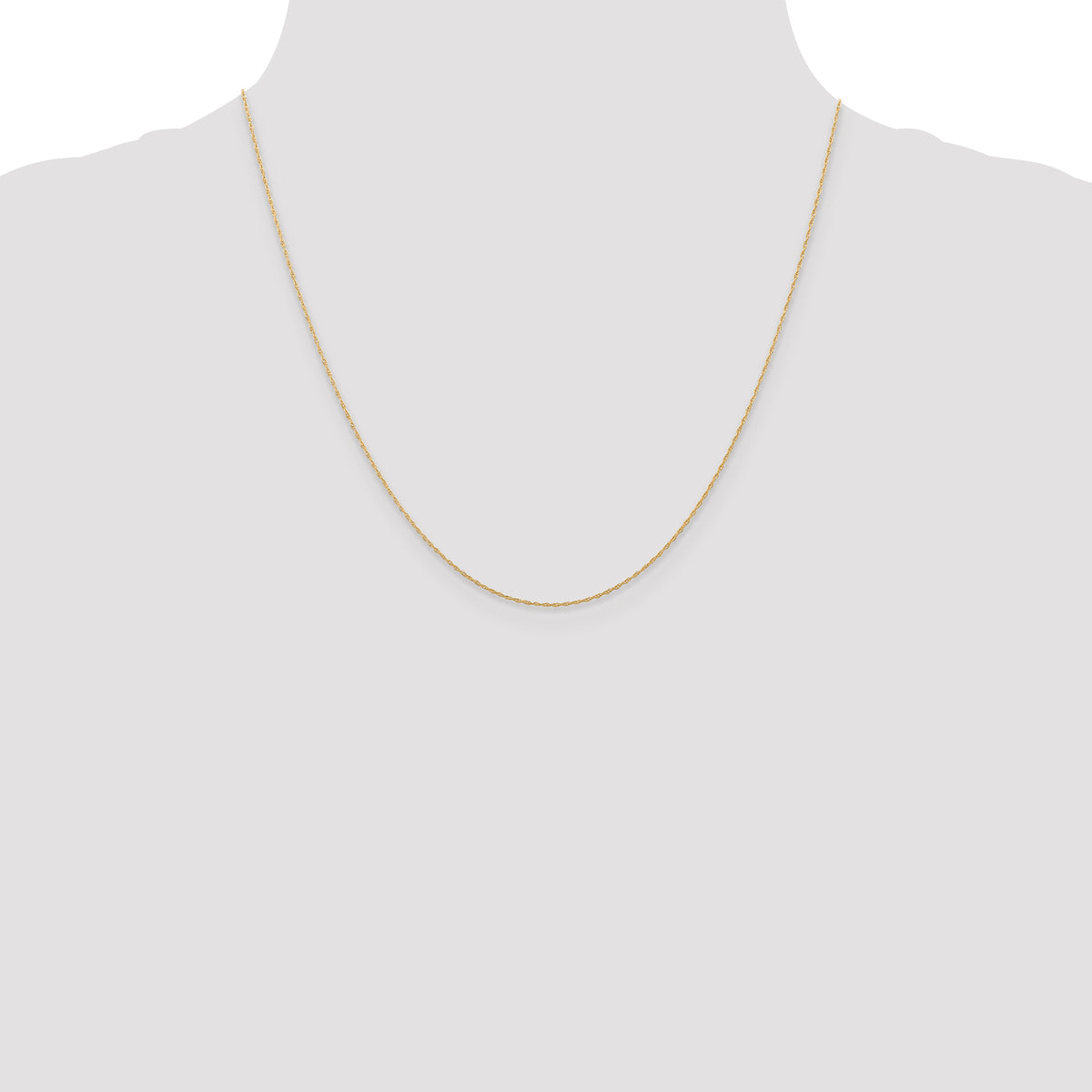Rope Chain Necklace in 10K Rose Gold, 0.5mm, 16–24 Inch - Sophia Jewelers