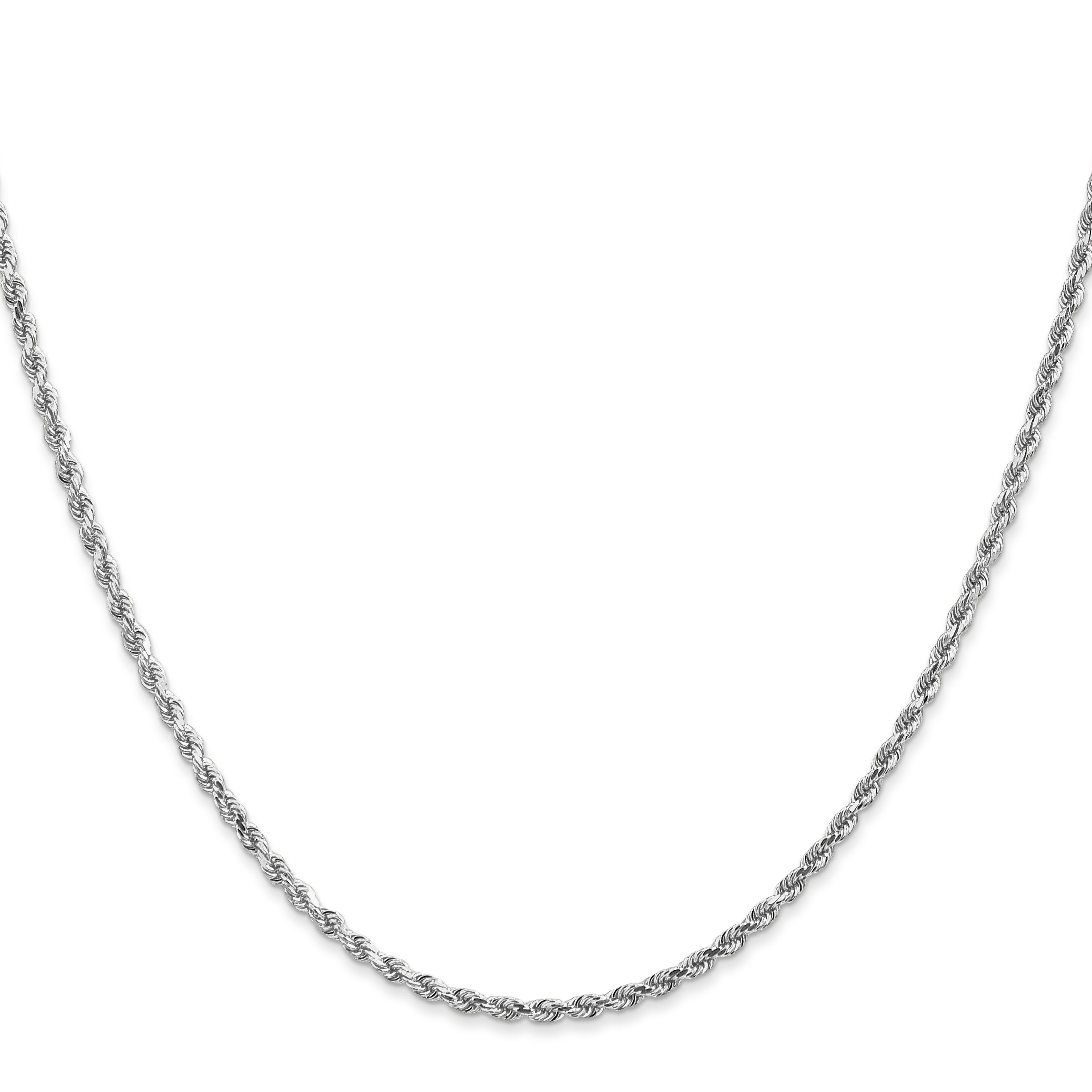 2.0mm 14K White Gold Diamond-Cut Rope Chain - Sophia Jewelers