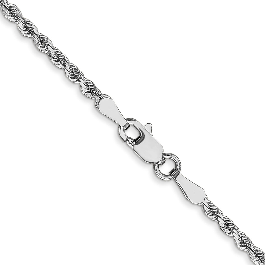 2.0mm 14K White Gold Diamond-Cut Rope Chain - Sophia Jewelers