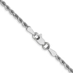 2.0mm 14K White Gold Diamond-Cut Rope Chain - Sophia Jewelers