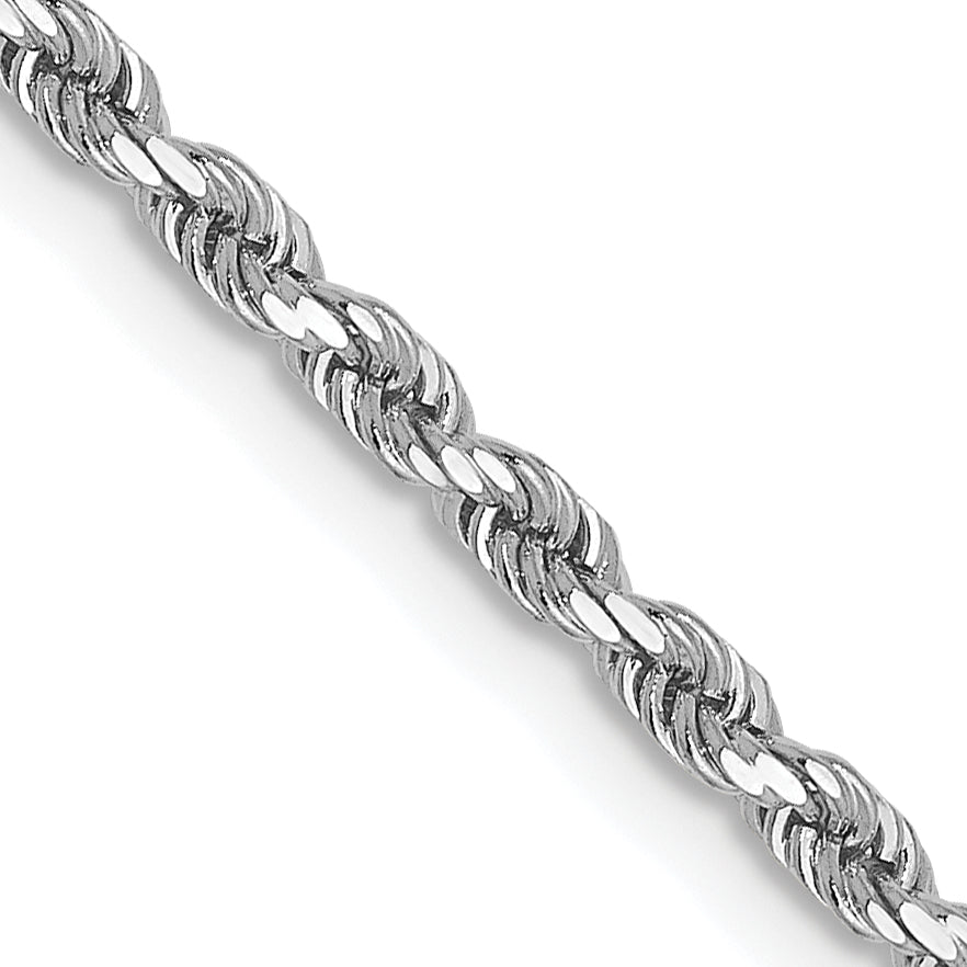 2.0mm 14K White Gold Diamond-Cut Rope Chain - Sophia Jewelers