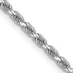 2.0mm 14K White Gold Diamond-Cut Rope Chain - Sophia Jewelers
