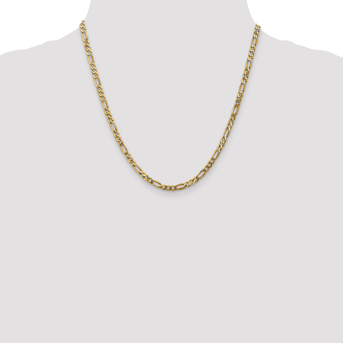 Figaro Chain in 14K Yellow Gold, Bracelet to Necklace Lengths, 4mm - Sophia Jewelers