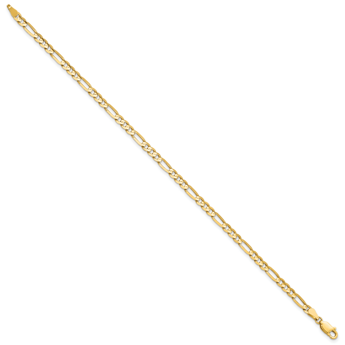 Figaro Chain in 14K Yellow Gold, Bracelet to Necklace Lengths, 4mm - Sophia Jewelers