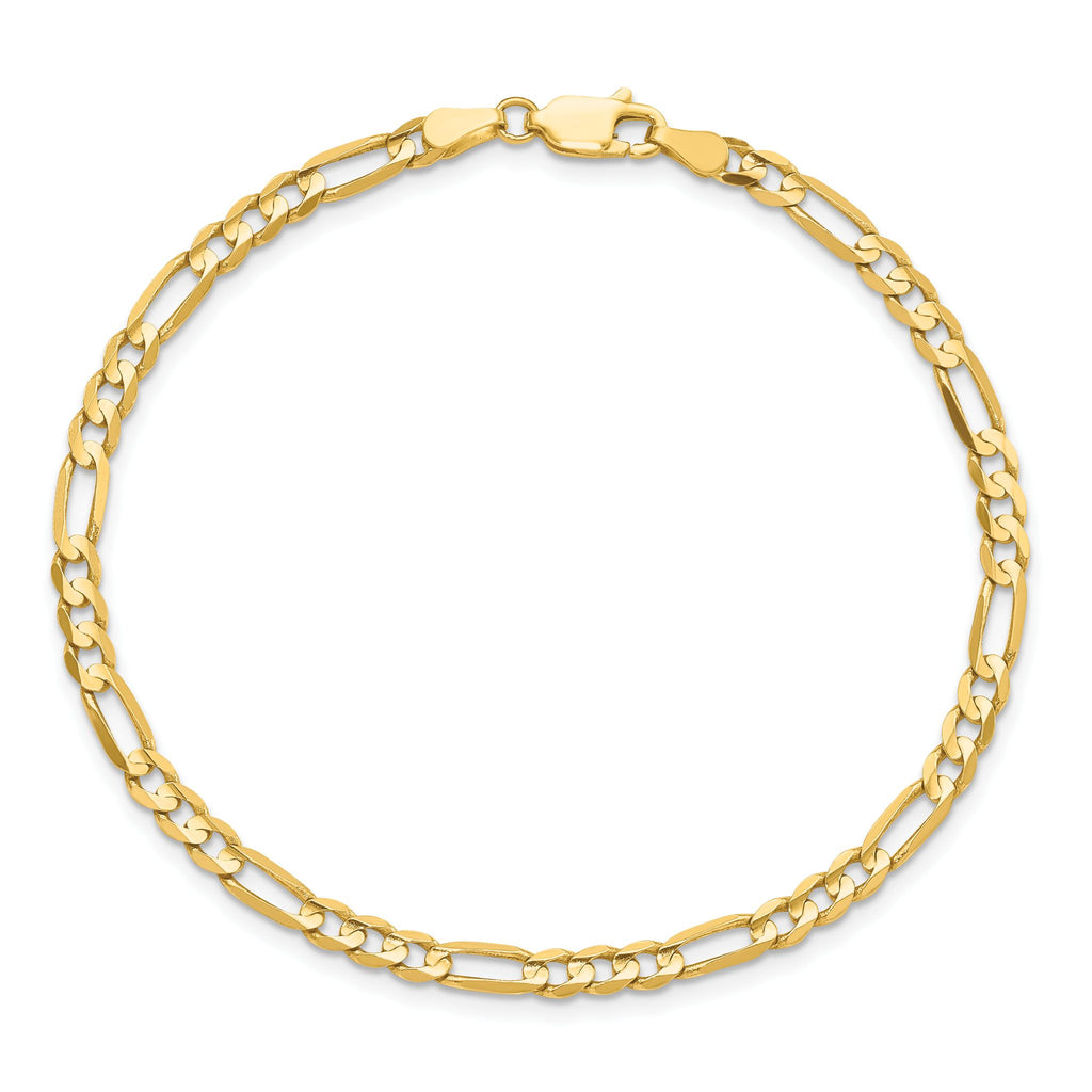 Figaro Chain in 14K Yellow Gold, Bracelet to Necklace Lengths, 4mm - Sophia Jewelers