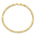 Figaro Chain in 14K Yellow Gold, Bracelet to Necklace Lengths, 4mm - Sophia Jewelers