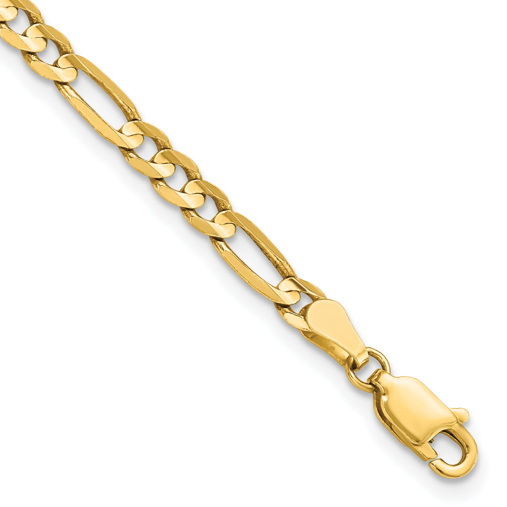 Figaro Chain in 14K Yellow Gold, Bracelet to Necklace Lengths, 4mm - Sophia Jewelers