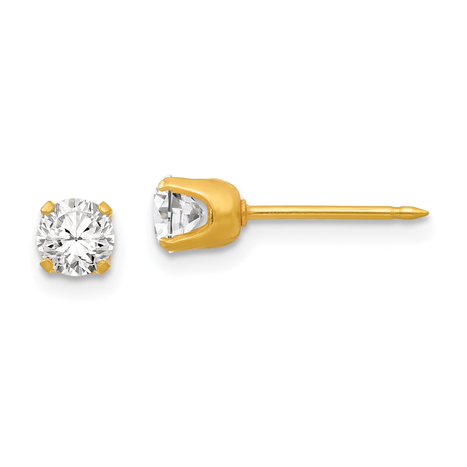 Inverness 14k 4.25mm CZ Post Earrings Main image