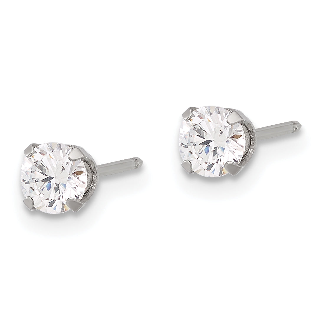 Inverness Stainless Steel 4mm CZ Post Earrings Secondary image