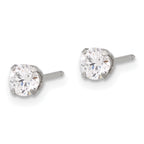 Inverness Stainless Steel 4mm CZ Post Earrings