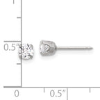 Inverness Stainless Steel 4mm CZ Post Earrings
