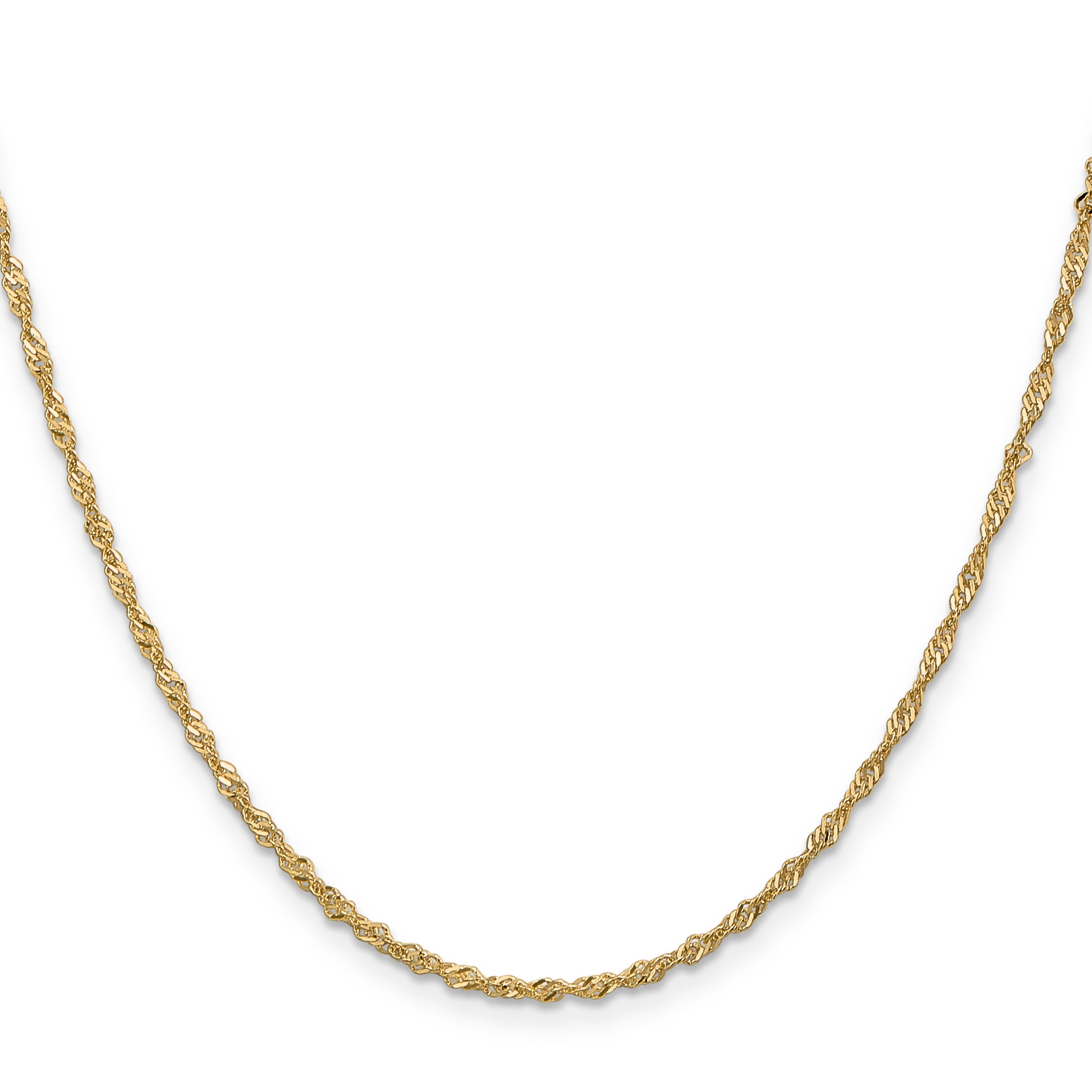 1.6mm 14K Yellow Gold Singapore Chain - Sophia Jewelers